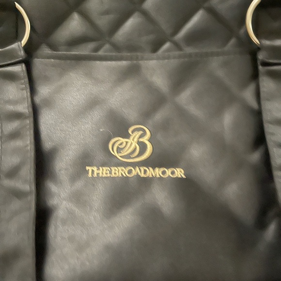 Broadmoor shopping bag tote travel black with gold lettering clean used - Picture 2 of 6